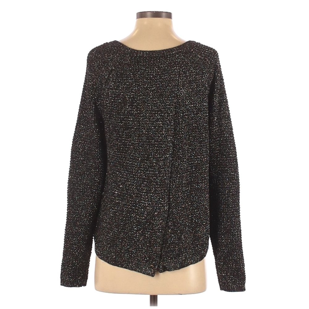 RACHEL Rachel Roy Black Sweater Open Back Glitter - Picture 2 of 7